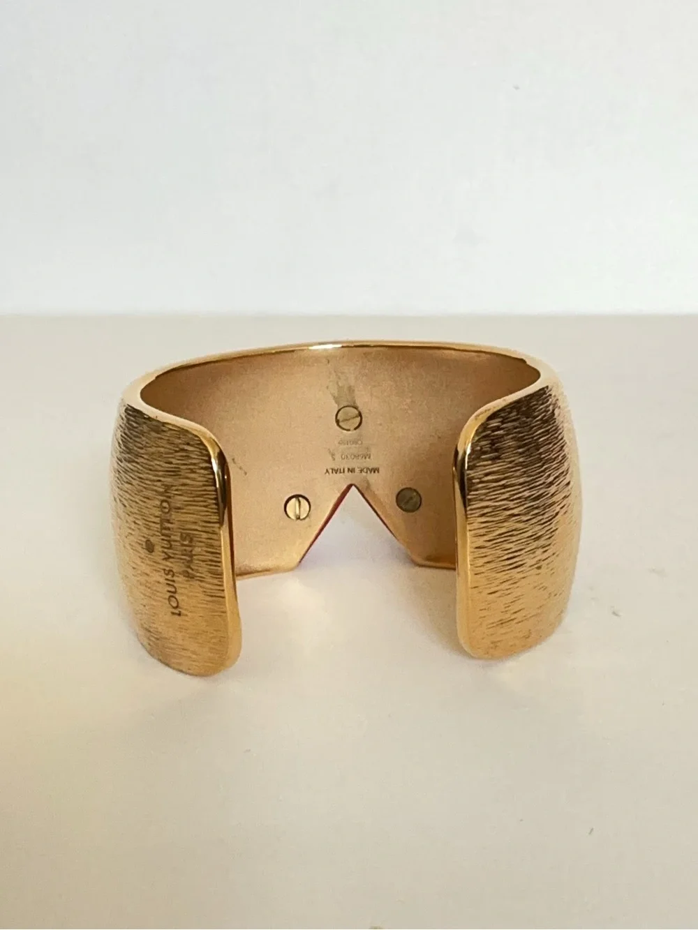 Louis Vuitton Essential V Colorama Cuff Bracelet Gold Tone Interchangeable Vs